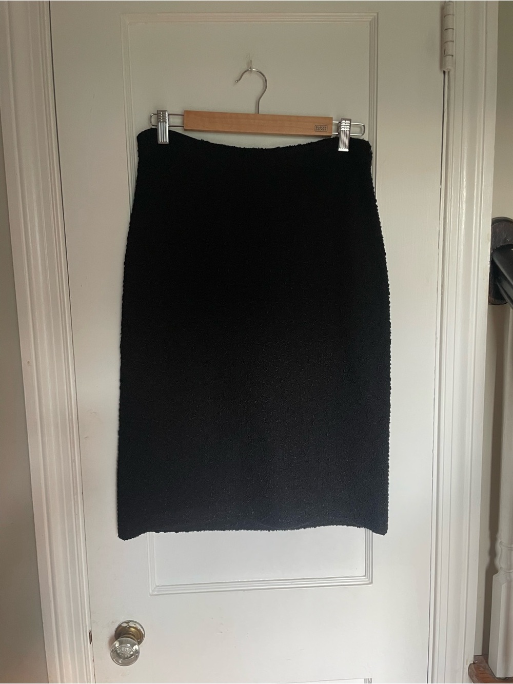 St. John Black Boucle Textured Pencil Skirt Women’s Sz M/8